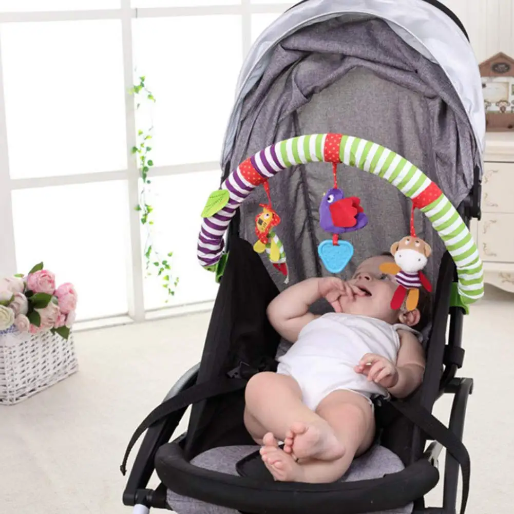 Baby Stroller Arch Toys Rattle Stroller Lathe Crib Toys Car Seat Cot Play Travel Infant Baby Toys Educational For Newborn Gifts - 4