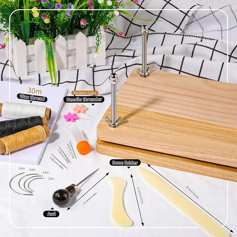 Book Press, Book Binding Kits,Bookbinding Supplies,Book Binding Kit For Beginners Bone Folder Tool For DIY 7.9X11.6 Inch-A03I