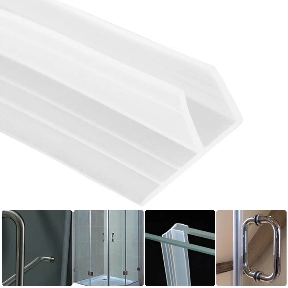 2m Bath Shower Screen Door Seal Strip F Shape Water Deflector For 6mm Seal Gap Window Door Weatherstrip Bathroom Accessories 100 1 5cm 4 pcs door seal rubber strip window draught dust insect seal strip soundproofing weatherstrip frameless tochtstrip