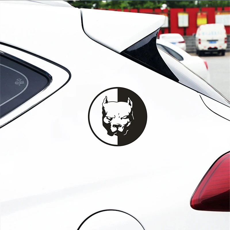 Adesivo Auto Pitbull - Decalcomania Impermeabile Per Auto, Camion, Vetro - Bianco 8x10cm