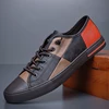 Men Leather Loafers Autumn Breathable Men Casual Shoes Luxury Designer Lace Up Male Driving Shoes Comfortable Sneakers 21806