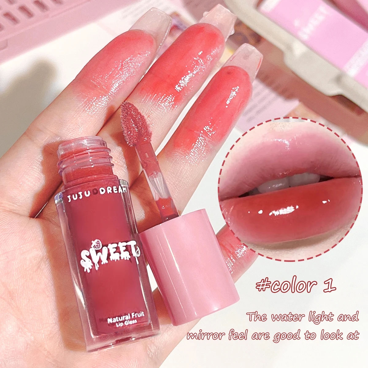 Glossy mirror lip gloss, matte and velvety, moisturizing and hydrating, brightening, affordable, waterproof, and long-lasting 2