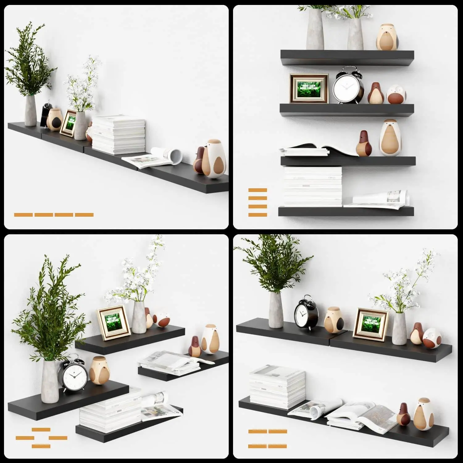 White & Black Floating Shelves 3