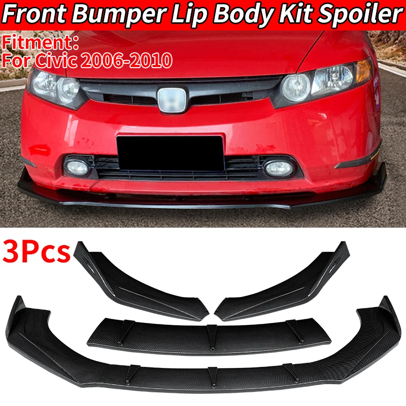 

For 2006-2010 Eight Generations Of Civic Car Body Kit Accessories Front Bumper Splitter Lip Spoiler Diffuser Deflector ABS