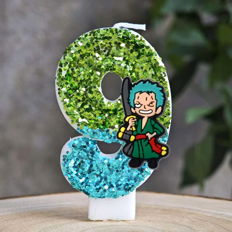Cartoon One Piece Thema Luffy Kerze Nummer 0-9 Geburtstagstortenkerzen Dekorationen Geburtstagsparty Tortendekoration Babyparty Geschenk – Detail 21
