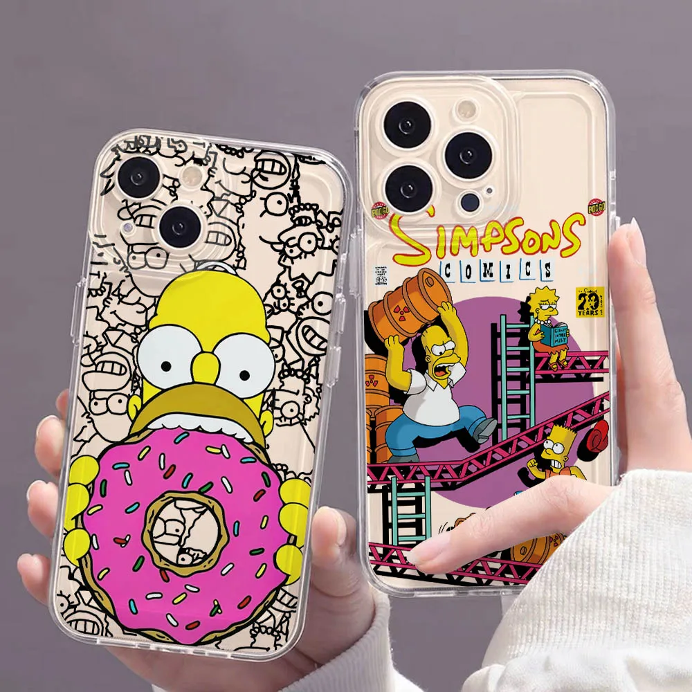 Playful Simpsons Family Clear Phone Case Cover