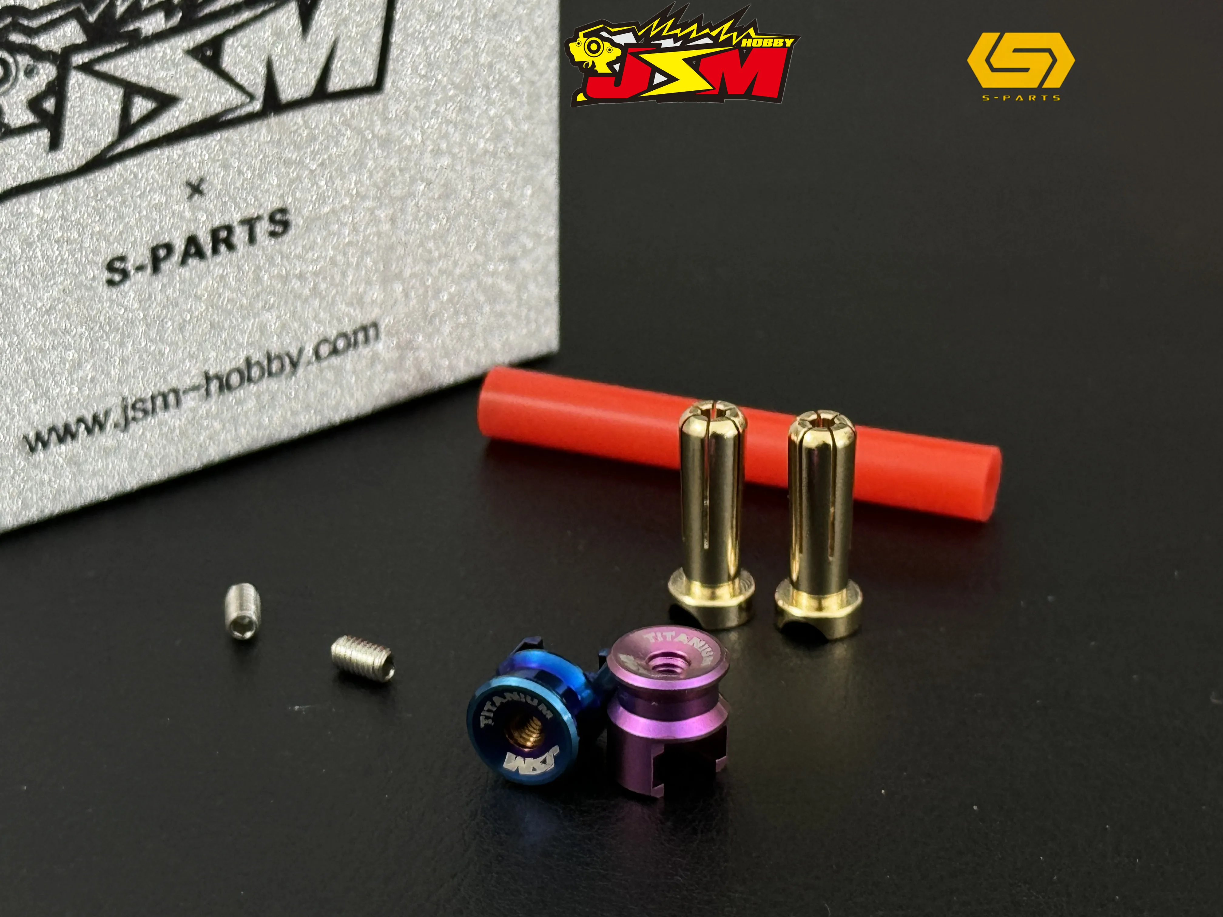 JSM Hobby TITANIUM Battery Grips with bullet plugs 4/5mm 4
