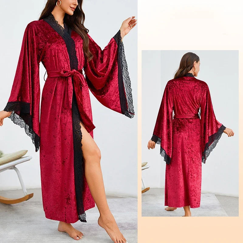 Burgundy Long Robe