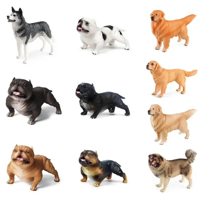 

Plastic Dog Model Eye Catching Dog Figures Dog Model Handicrafts for Office Desk Landscape DIY Decorative Supplies