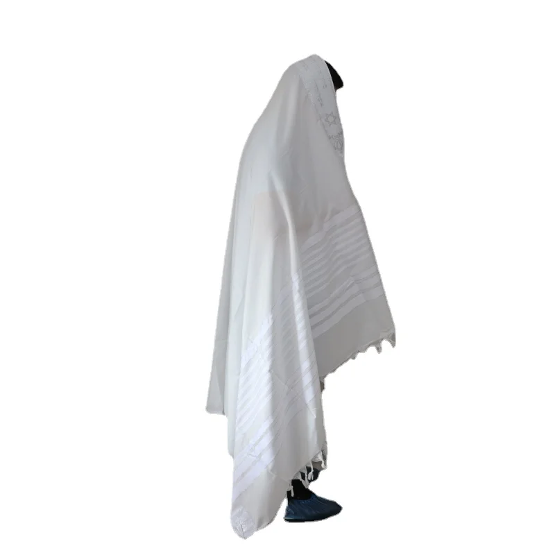 

Tallit молитвенная шаль 140x19 0 см фотовысота большого размера белый Талит Tzitzits для женщин мужчин Подарочный шарф Звезда Давида