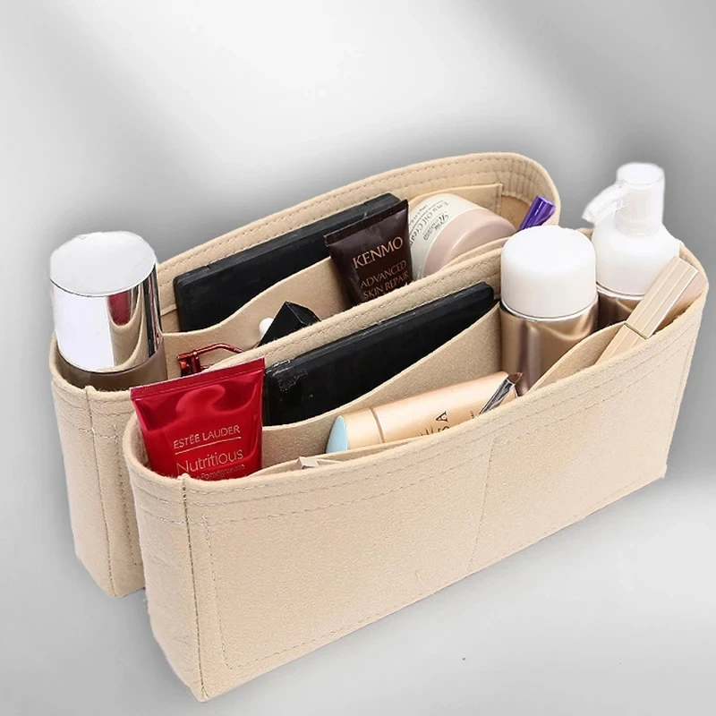 Felt Cloth Insert Bag Organizer Makeup Handbag Travel Inner Purse Portable Cosmetic Bags Fits For GST Tote