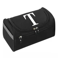 New Men Toiletry Organizer Male Shaving Cosmetic Case Waterproof Travel Wash Aaccessories Storage Bag White Letter Print Handbag 2