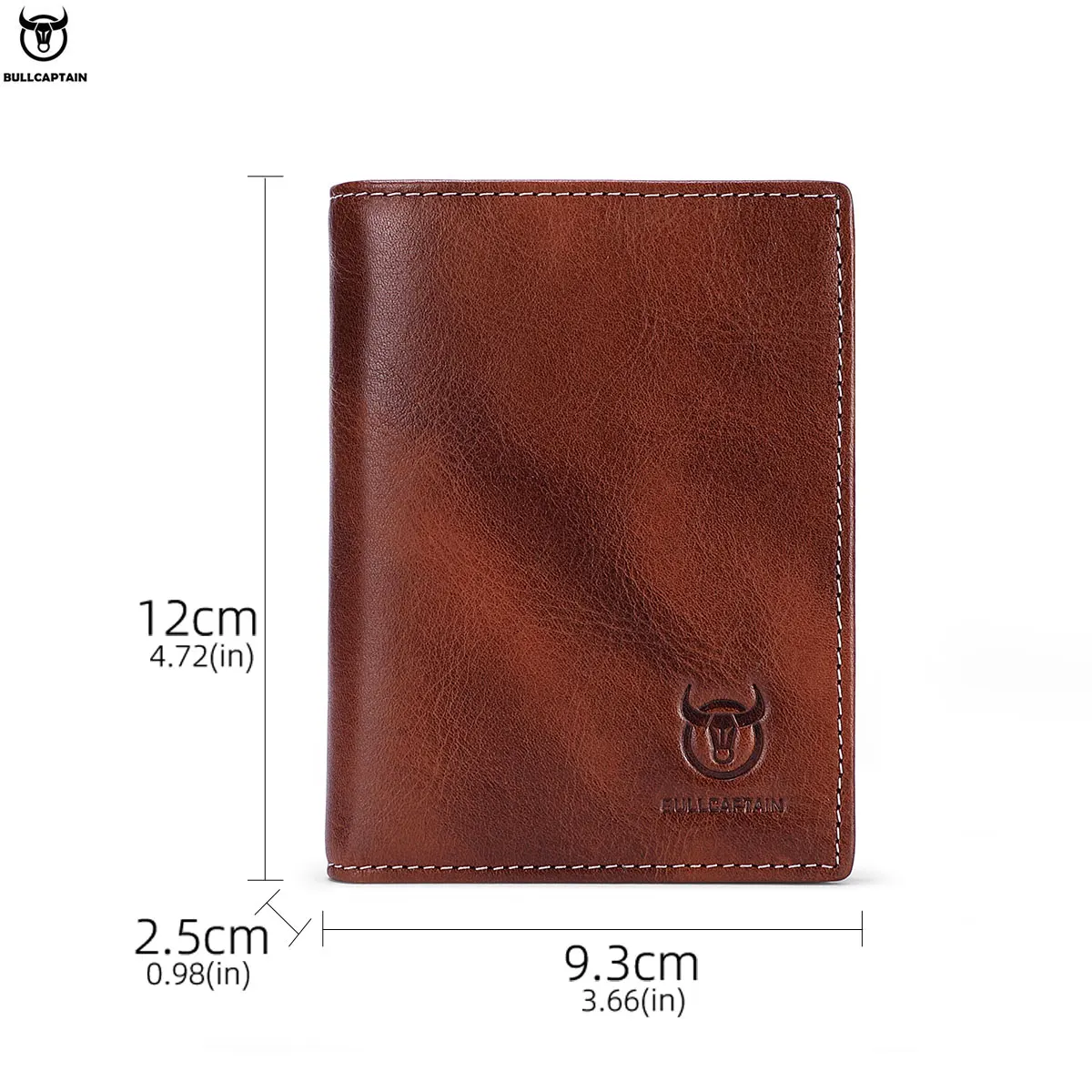 BULLCAPTAIN New 100% Leather Men's Wallet High Quality Product Leather Men's Wallet Multifunctional Card Slot Short Wallet QB017 2