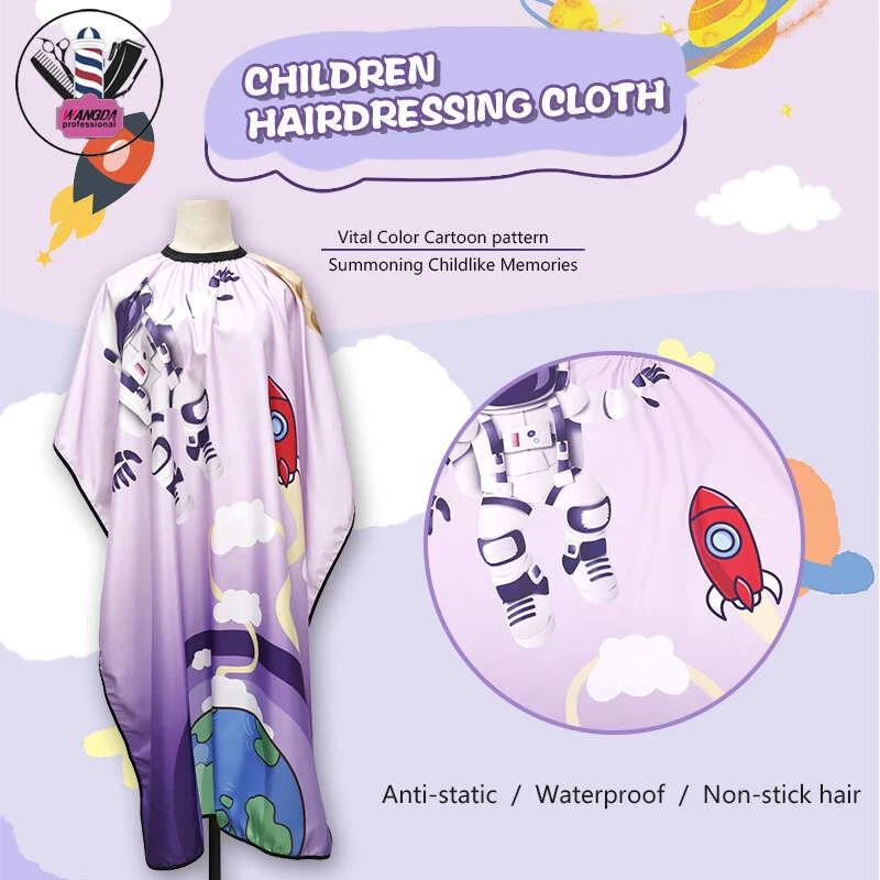 Professional Children Haircut Cape Barber Hair Cutting Shawl Barbershop Antistatic Hairdressing Cloth Styling Accessories lotso cartoon embroidery bath towel set small coverlet for children thick shawl bathroom absorb water large size beach towels