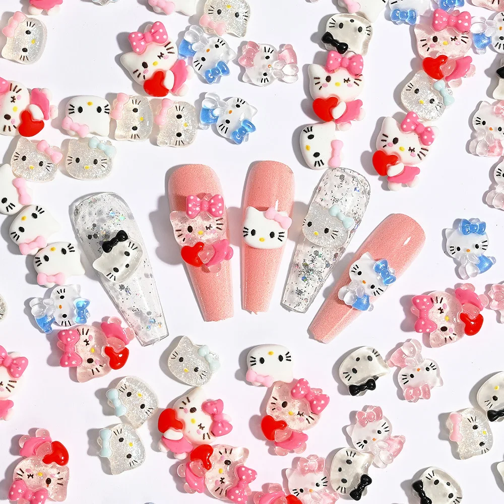 

20Pcs Kawaii Hellokittys Nail Parts Accessories Pochacco Pompompurin Kuromi Cinnamoroll Melody Anime Cartoon Decoration Gifts