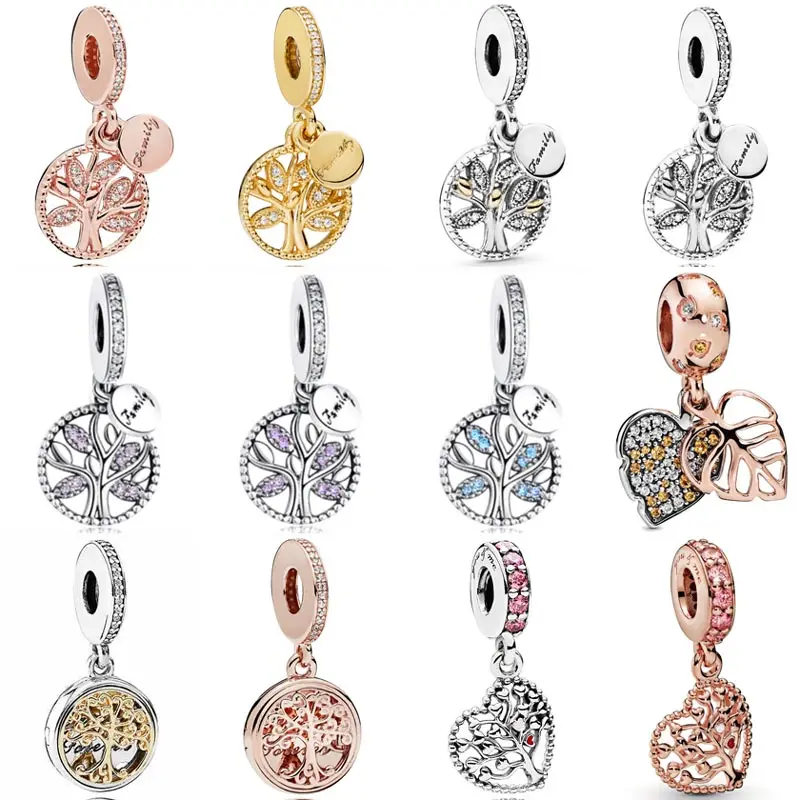 

Fashion Openwork Family Heritage Tree Of Life Come Fly Pendant Beads 925 Sterling Silver Charms Fit Bracelet DIY Jewelry