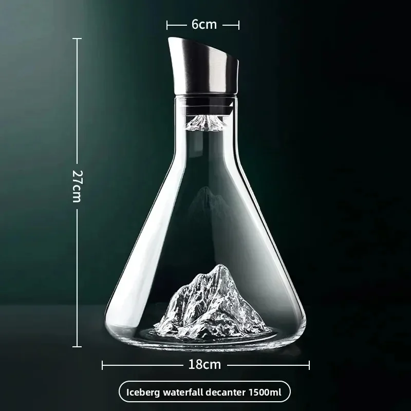 Handmade Lead-Free Crystal Wine Decanter with 1500ml Capacity - Elegant Bar Accessory