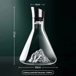 Handmade Lead - Free Crystal Wine Decanter with 1500ml Capacity - Elegant Bar Accessory (French- style)