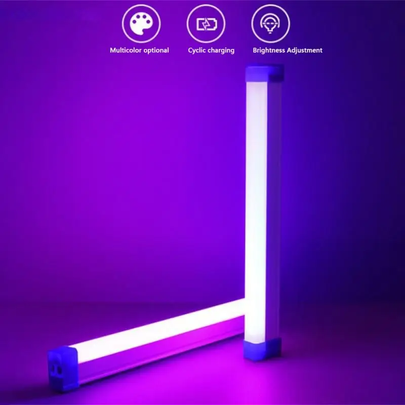 Colorful Tube Light RGB Light 17cm/52cm USB Night Blue Stick Room LampHandheld Hanging Fill Photo