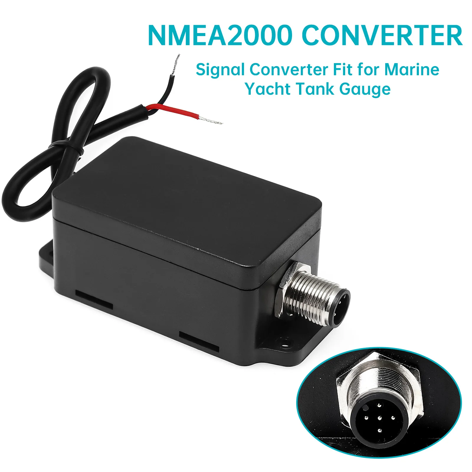 

NMEA2000 Convert Box Adapters 0-190ohm/240-33ohm Fit For Fuel Level Waste Water Rudder Angle Gauge 5 Pin NMEA2000 Connector