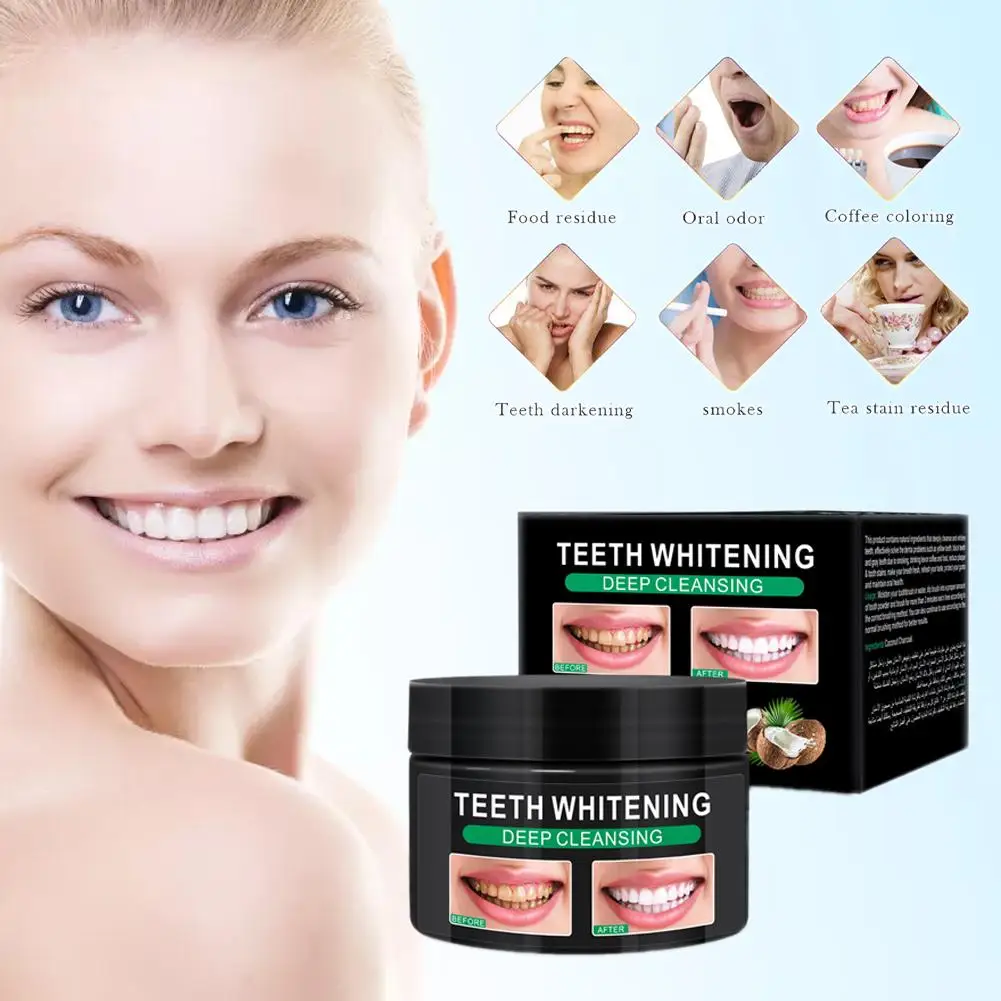 

Whitening Teeth Powder With Coconut Oil Whitening Deep Cleaning Stain Dental Teeth Yellow Teeth Clean Oral Removing Plaque D4X3