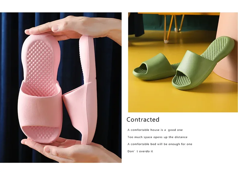 Pantuflas de Verano Eva para Uso Doméstico, Antideslizantes, al por Mayor, para Baño Interior, con Suela Gruesa, Sandalias para Hombre y Mujer, Sensación de Frescura