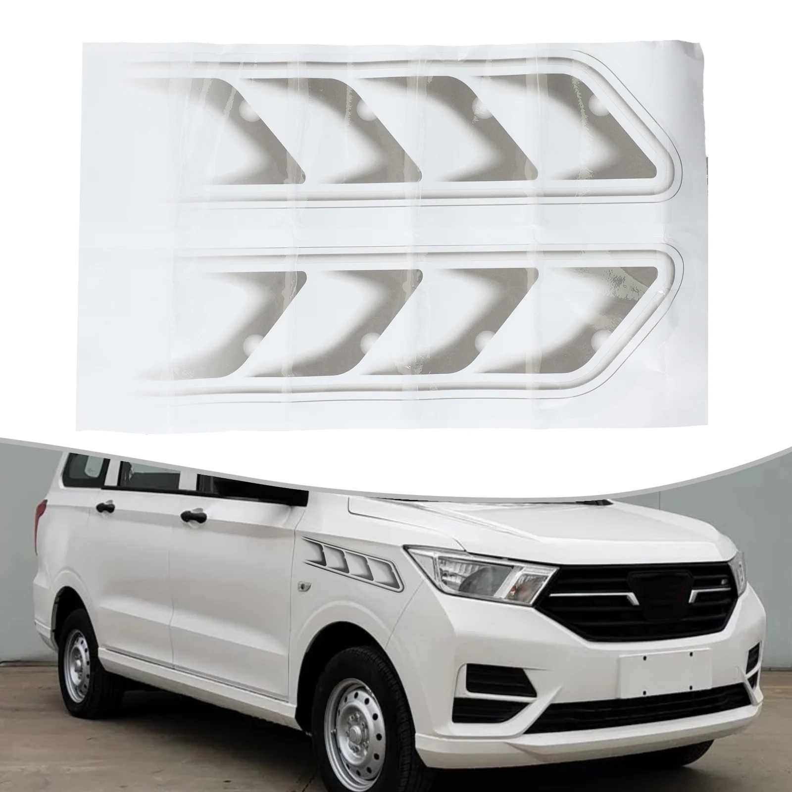 

2pcs Car Front Cover Sticker Decoration Modification Car Stickers Exterior Accessories Waterproof Convenient Installation