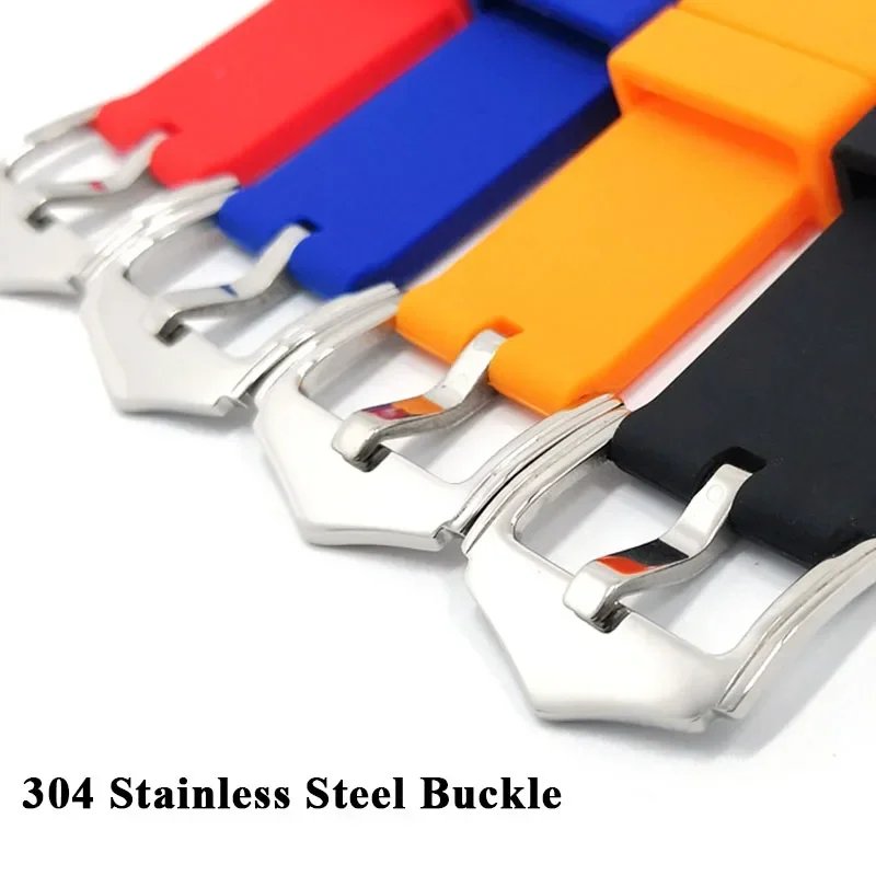 Silicone Strap with Curved Ends for Sport Watches - Replacement Wrist Band Accessory