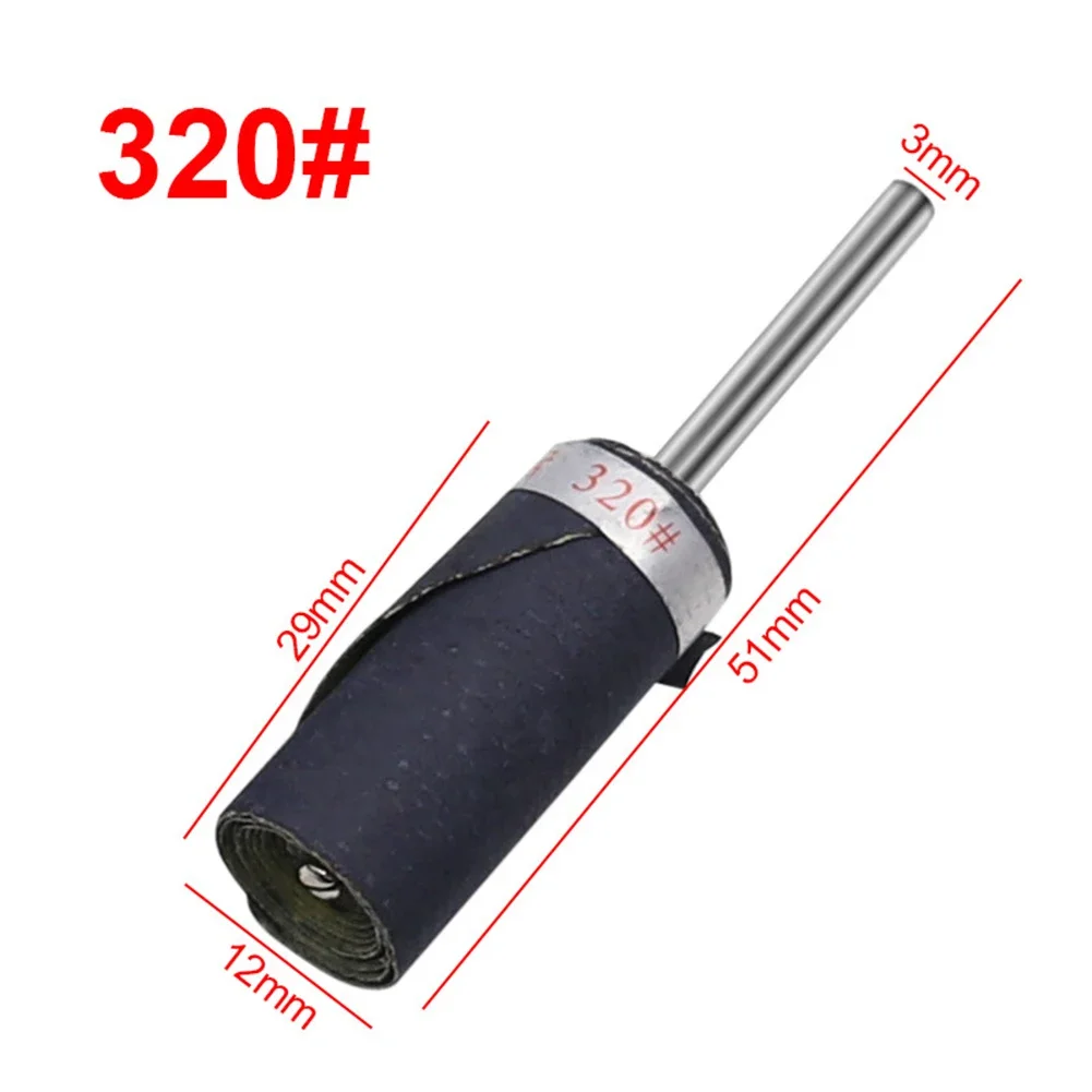 샌드페이퍼 샌딩 바 180 그릿, 3mm 샹크 및 55mm 전체 길이, 로터리 공구용, 조각, 밀링 및 정밀 작업에 사용