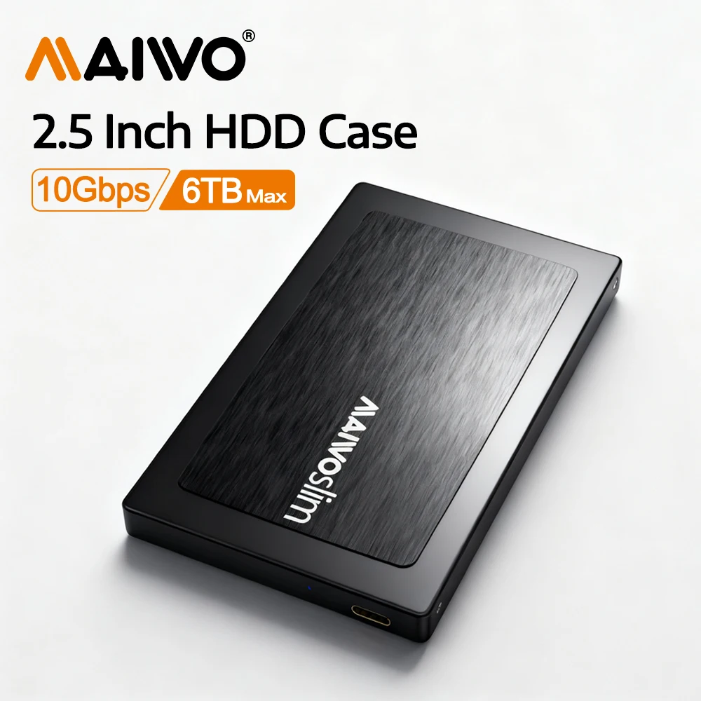 마이워 2.5인치 SATA HDD/SSD 케이스 타입-C 포트 10Gbps 알루미늄 외장 하드 드라이브 박스 (SSD 디스크 HDD 인클로저, UASP 지원)