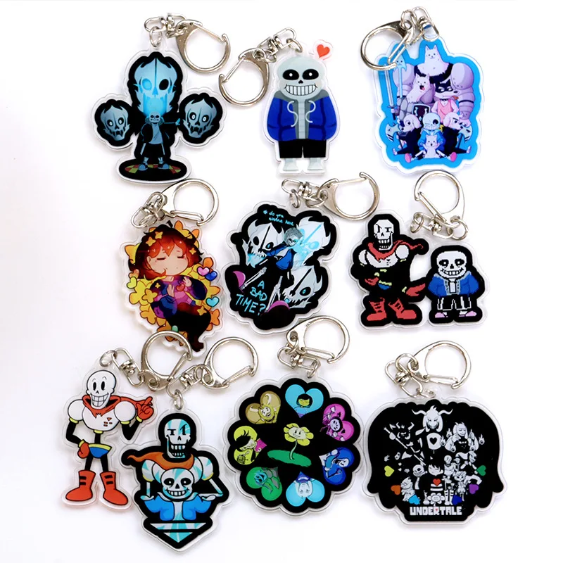SIAN Cosplay Undertale Sans Double Sided Acrylic Keychain Funny Cartoon