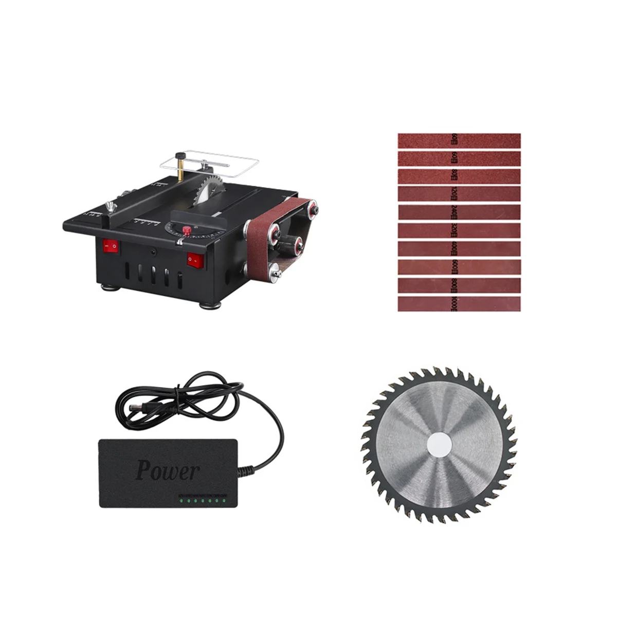 

300W Table Saw Belt 2 in 1 Machine Kit Variable Speed Circular Bench Saw 30mm Depth DIY Benchtop EU Plug