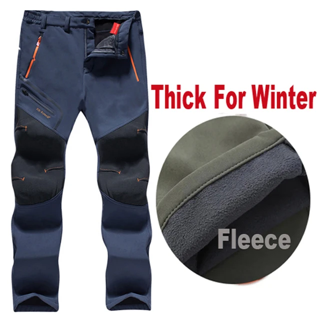 Men Oversized Plus size Winter Softshell Fleece Outdoor Pants Trekking Fish Camp Climb Hiking Ski Warm Travel Trousers Free ship Blue Thick Winter