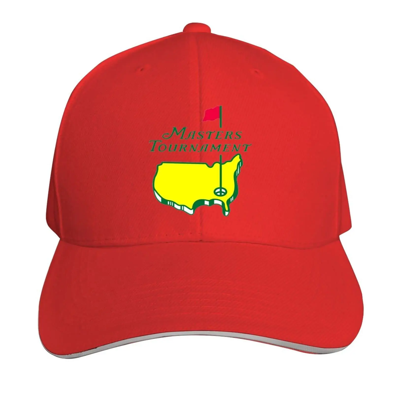 Masters Tournament Augusta National Golf Casquette Fashion Sandwich Baseball Cap Adjustable Curved Visor Hat Red