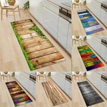

Kitchen Rug Bedroom Living Room Entrance DoorMat Hallway Balcony Wood Pattern Floor Carpet for Home Decor Anti-Slip Long Rug