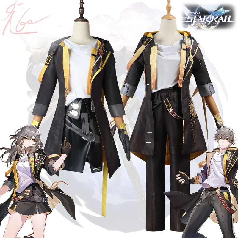 

Honkai Star Rail Trailblazer Stelle Caelus Cosplay Man Women Costume Wig Game Male Pants Outfit Women Fancy Dress Trench Outfit