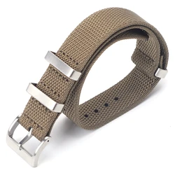Premium High - Density Nylon Watch Strap - Durable and Soft Sport Wristband Accessories - 22mm (Khaki)