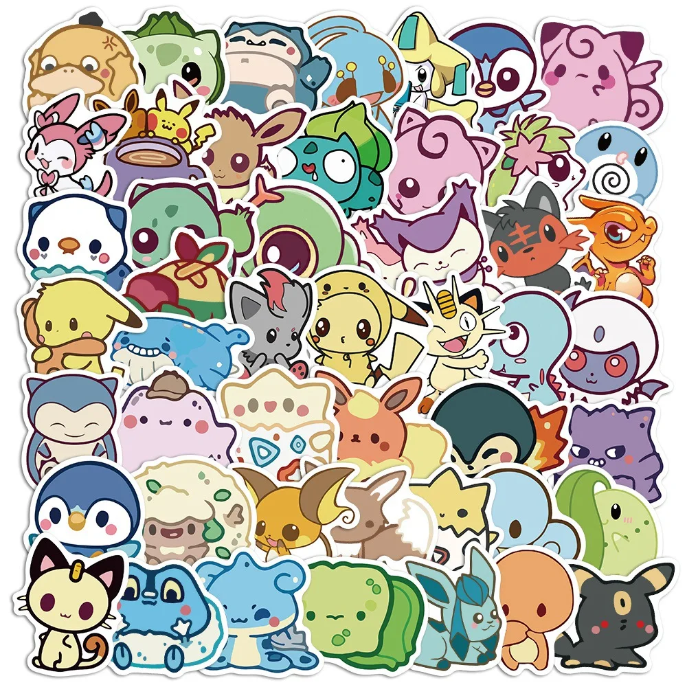 10/30/50 Q Version Cute Pokemon Pokémon Pokemon Cartoon Waterproof Laptop Suitcase Stickers for Children's Gift Kawaii