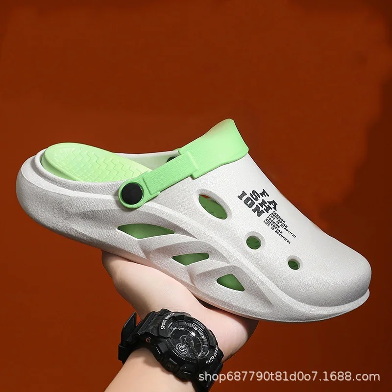 남성용 미끄럼 방지 샌들, 두꺼운 밑창, 편안한 샌들, 워킹 비치 슈즈, 정원 신발, 여름 신상 