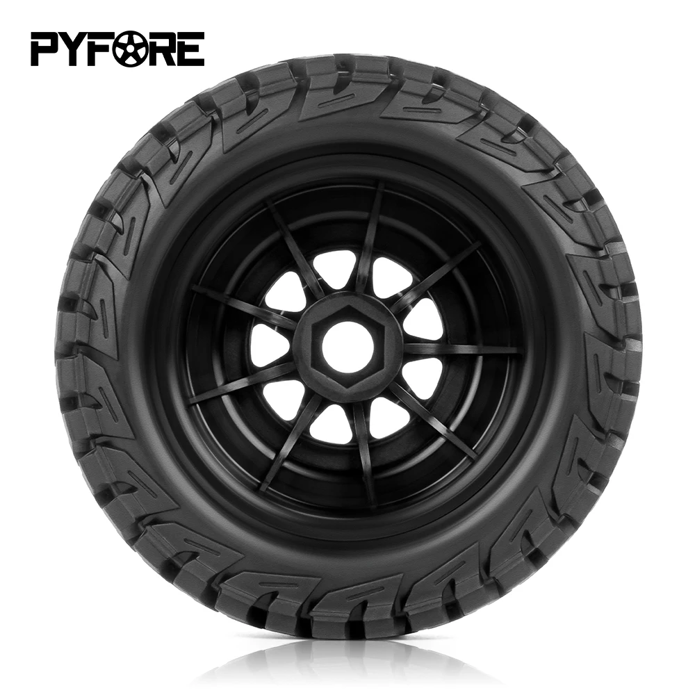 PYFORE Offroad-Reifen 137 x 55 mm Adapter 17 mm 4 Stück für MOJAVE YK4072 YK4073 1/7 RC Modellauto Desert Truck Zubehör – Detail 3
