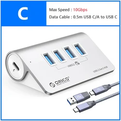 ORICO High-Speed USB-C Docking Station with PD60W Charging, Multi-Port USB Hub (C)
