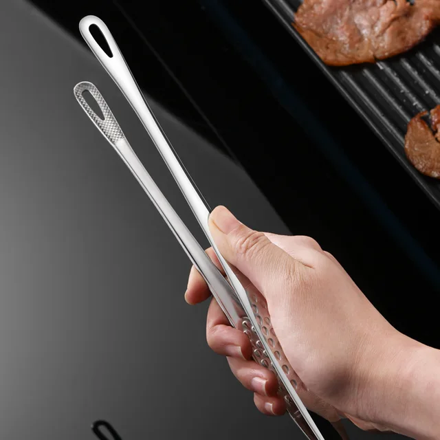 Élelmezési Fogók Rozsdamentes Acél Barbecue Hús Saláta Steak Tálaló Csipeszek Hosszú Bbq Főző Konyhai Edények - Image 4