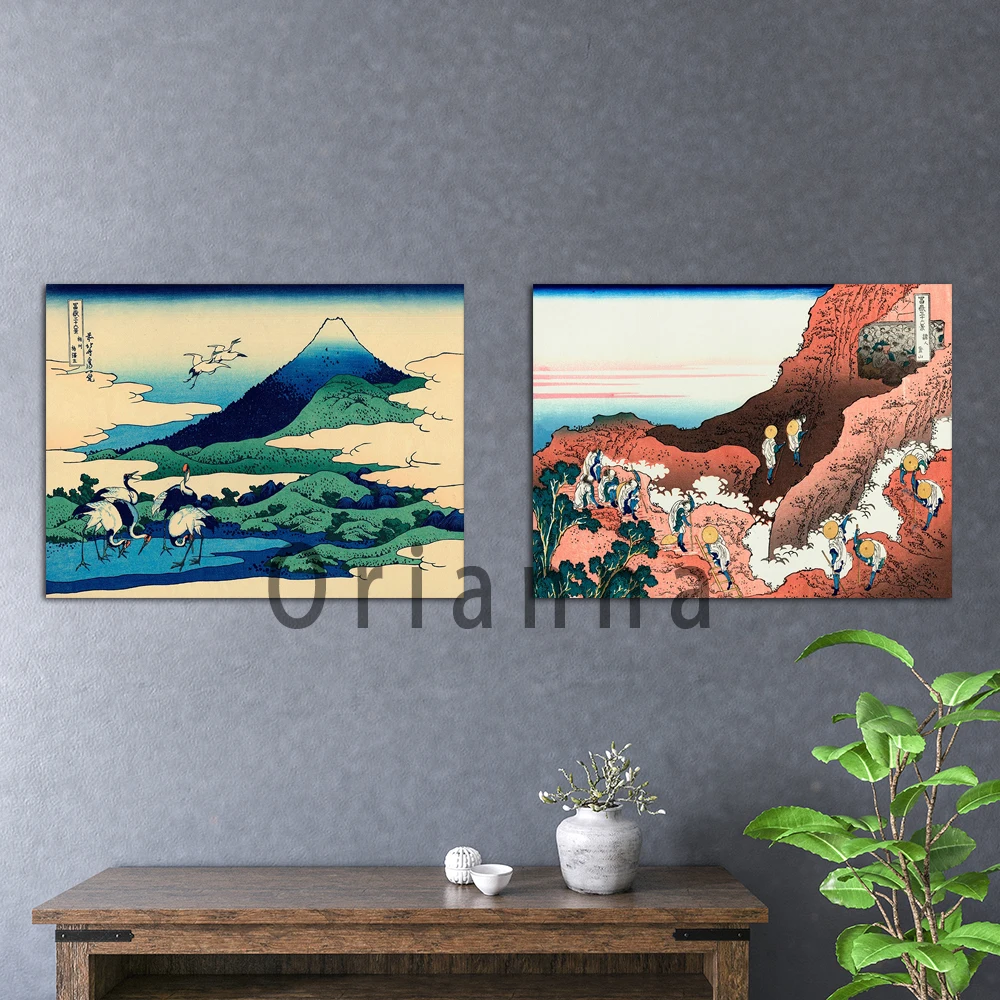 Фото Hodogaya On The Tokaido от Katsushika Hokusai японская Художественная печать ВИНТАЖНЫЙ ПЛАКАТ волна канагава Альпинизм на горе Fuji настенное искусство №2