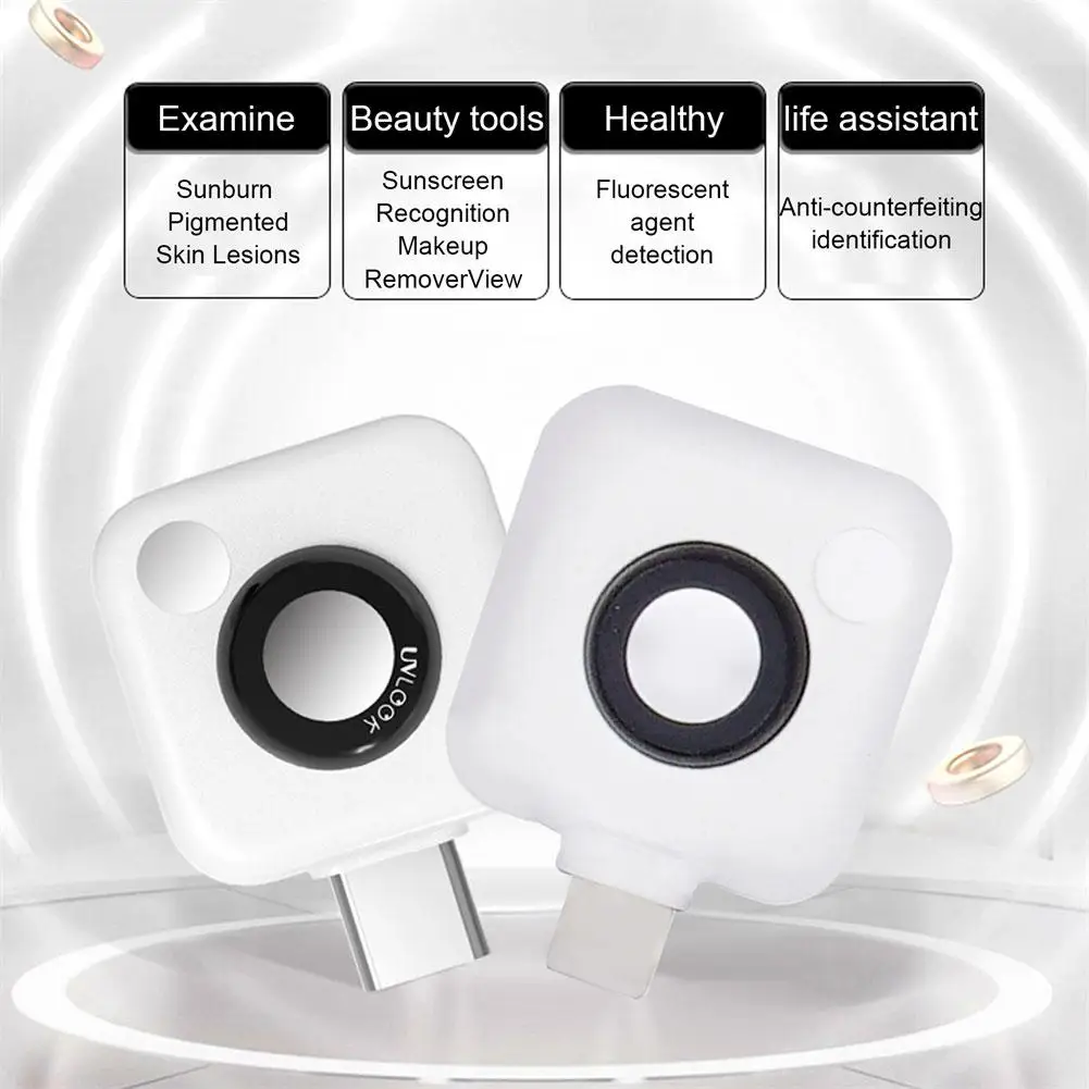 Portable UVlook UV Camera For Sunscreen Test Check For Smartphone Facial Sun Protection Visualization For IOS Type C Interface