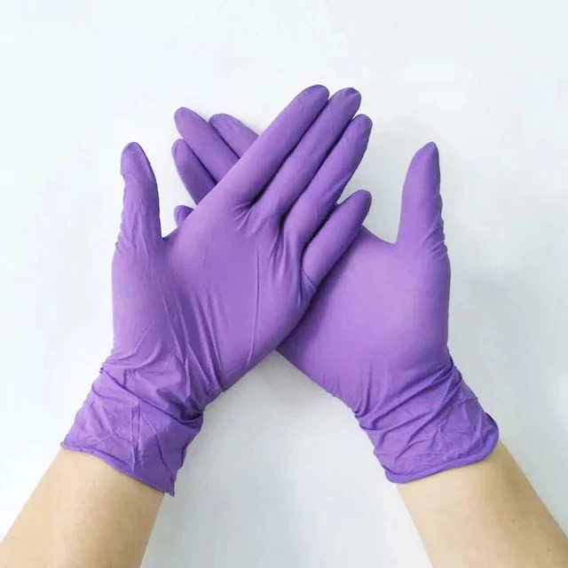 Guantes desechables de nitrilo, manoplas antideslizantes de color púrpura,  resistentes al agua, sin polvo, para trabajo en cocina, lavado y limpieza,  50/100 piezas _ - AliExpress Mobile