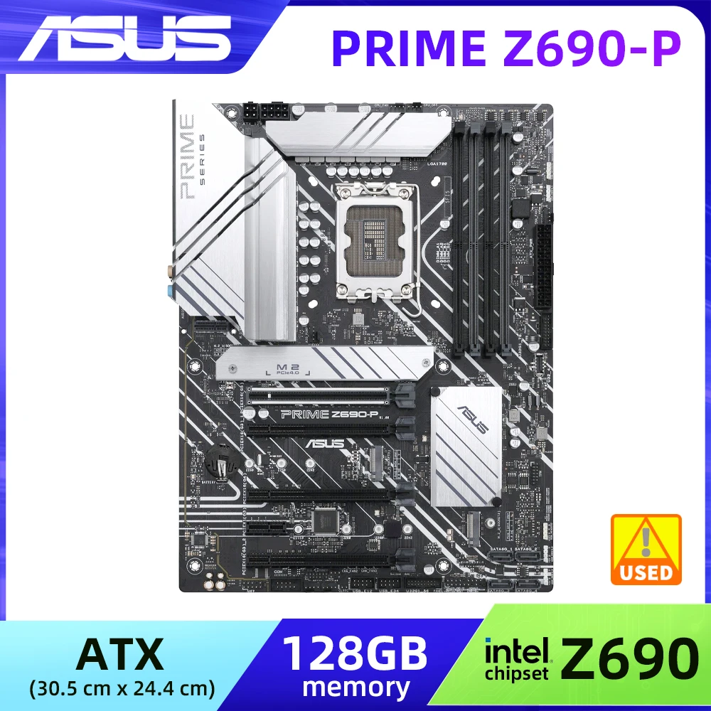 Scheda Madre Intel Z690 Asus Prime Z690-P Lga 1700 Ddr5 3 X M.2 Usb3.2 Pci-E 5.0 3 X M.2 Hdmi Atx Supporto T12Fth Gen Core I5-12500T