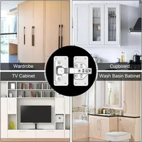 20/2PCS Stainless Steel Hinge Fixing Plate Kit Cabinet Door Hinge Repair Plate Bracket with Mounting Screw for Kitchen Furniture 6