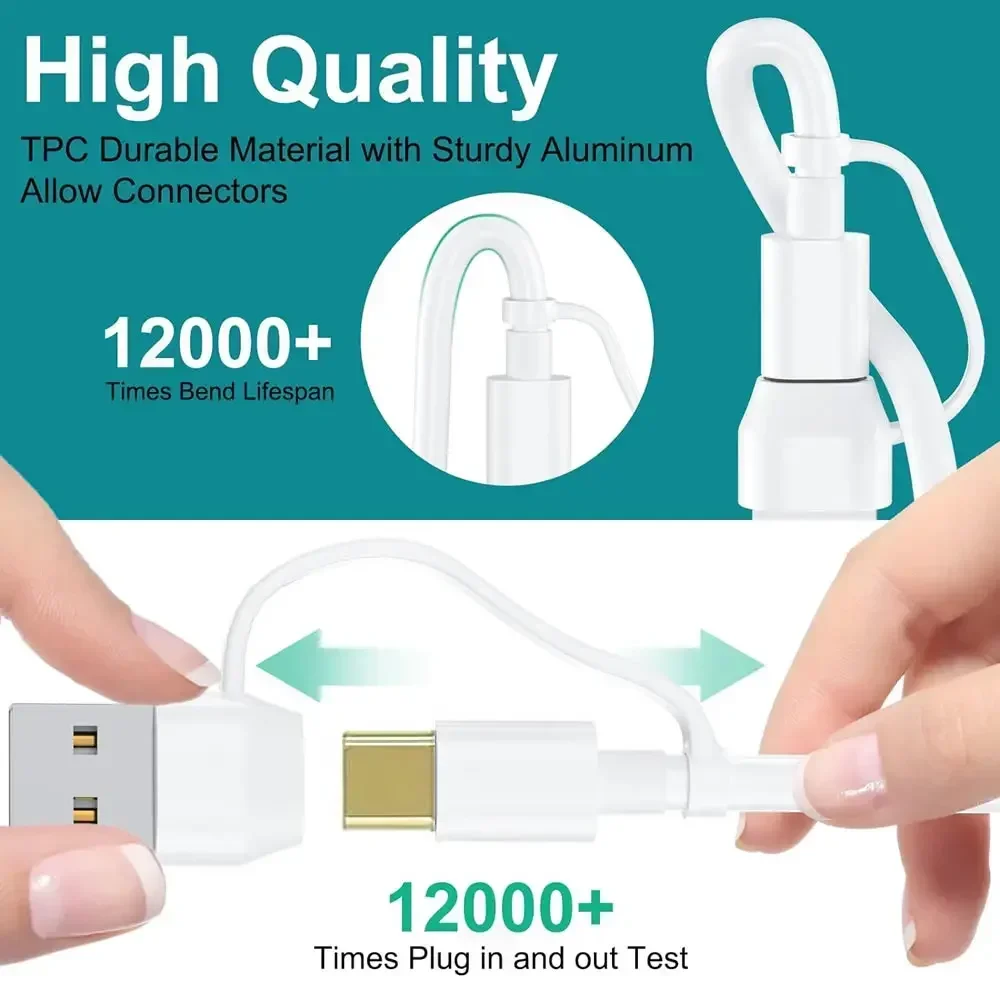 4 in 2 USB Charger Cable for Samsung Galaxy Watch 7/6/5 Pro/4/3 Charging Dock,USB Type C Cord for S23/S22/S20 Phone & Micro USB