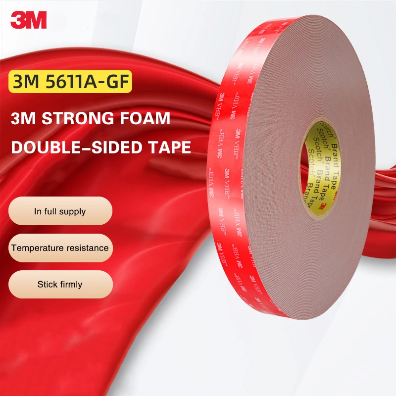 3M 5611 Double-Sided Tape Strong and Seamless Foam Vhb Tape High Temperature Resistant High Viscosity Waterproof 3M Tape double sided adhesive tape double sided tape