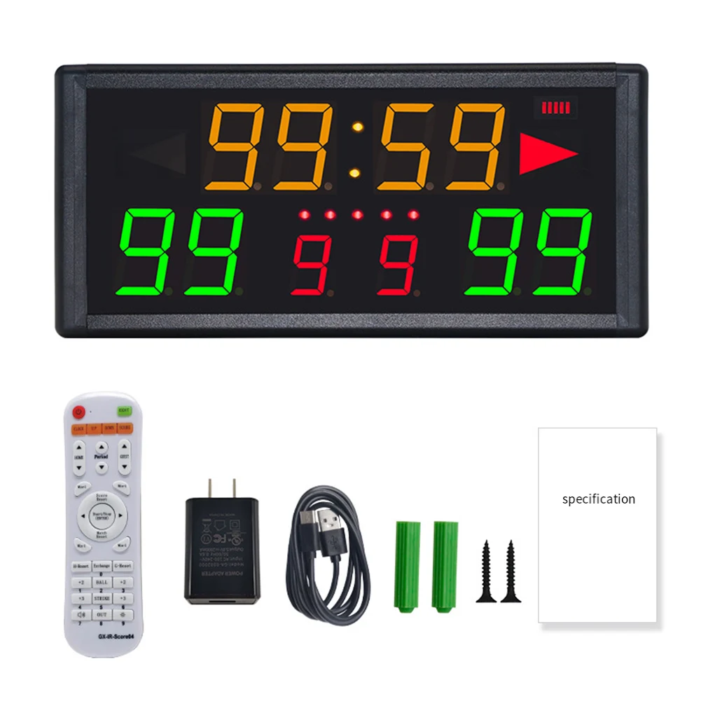 

Countdown Scoreboard LED Display With Power Adapter 5V/2A Type-C Charging Aluminum Alloy Three Luminous Colors